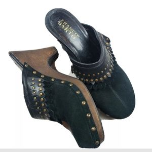 Franco Sarto Womens 7.5M Shoe Black Suede Leather